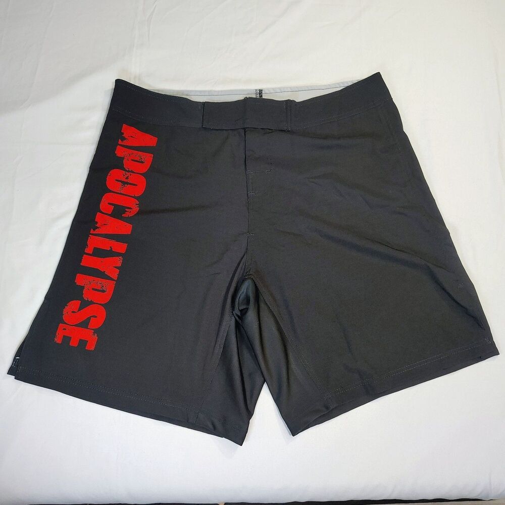 Bodybuilding MMA Shorts Black Sz XL Pockets Athletic Sport KICKBOXING Apocalypse